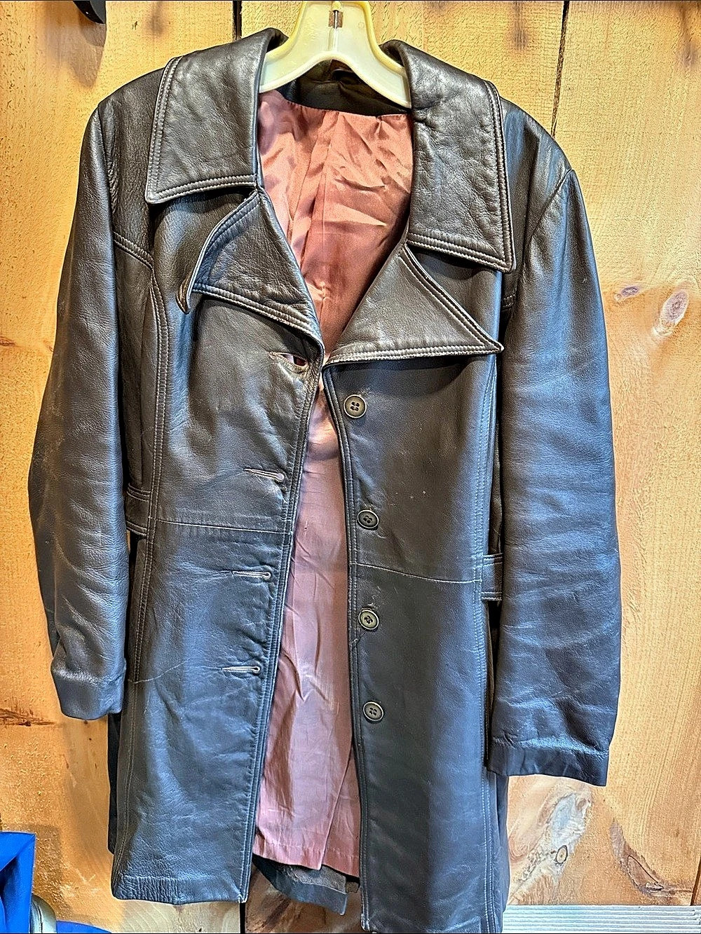 New England Sportswear Company Black Leather Coat